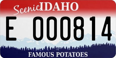 ID license plate E000814