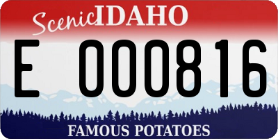 ID license plate E000816