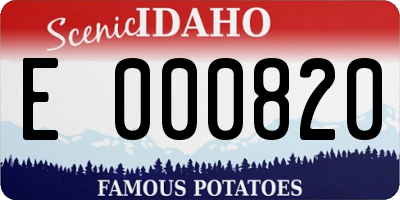 ID license plate E000820