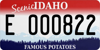 ID license plate E000822