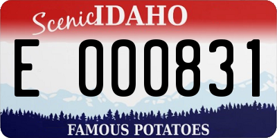 ID license plate E000831