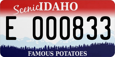 ID license plate E000833