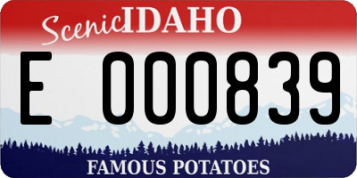 ID license plate E000839