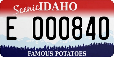 ID license plate E000840