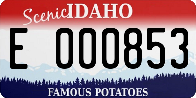 ID license plate E000853