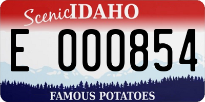 ID license plate E000854