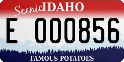 ID license plate E000856