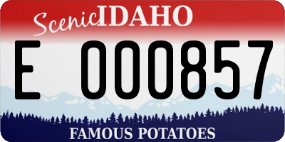 ID license plate E000857