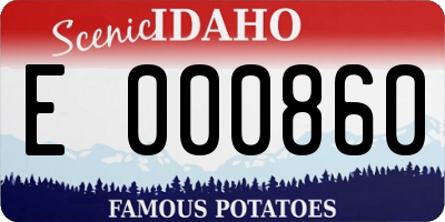 ID license plate E000860