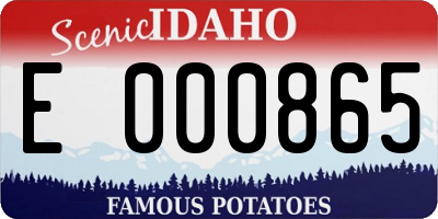 ID license plate E000865