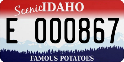 ID license plate E000867