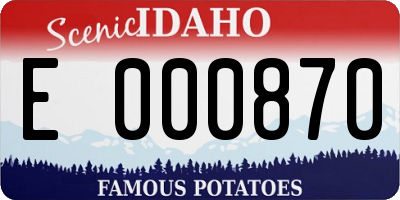 ID license plate E000870