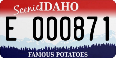 ID license plate E000871