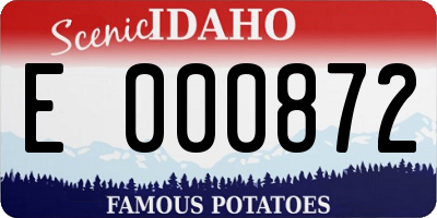 ID license plate E000872