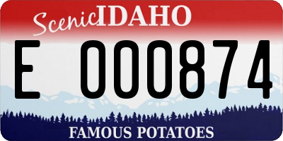 ID license plate E000874