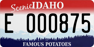 ID license plate E000875