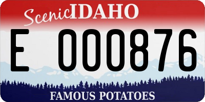 ID license plate E000876