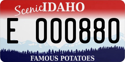 ID license plate E000880