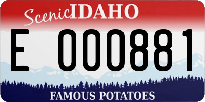 ID license plate E000881