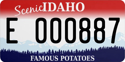 ID license plate E000887