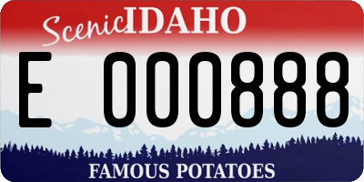 ID license plate E000888