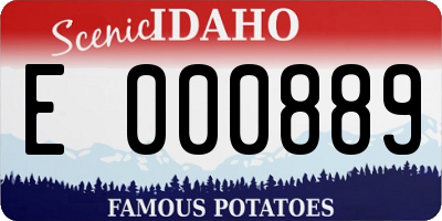 ID license plate E000889