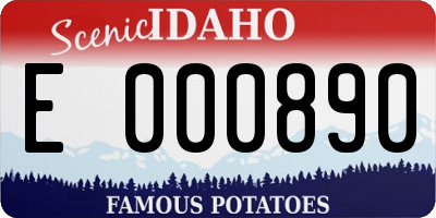 ID license plate E000890