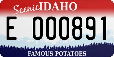 ID license plate E000891