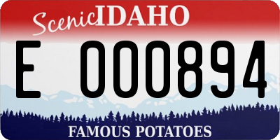 ID license plate E000894