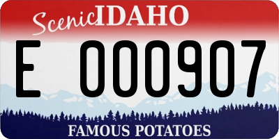 ID license plate E000907