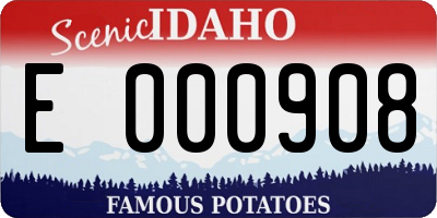 ID license plate E000908