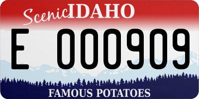 ID license plate E000909