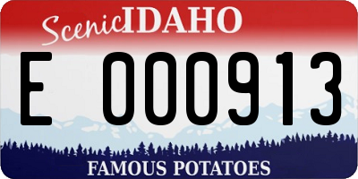 ID license plate E000913