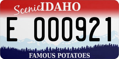 ID license plate E000921