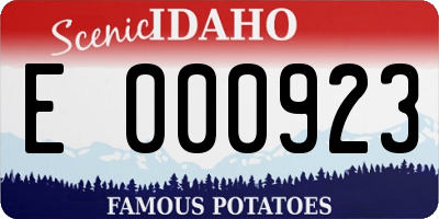 ID license plate E000923