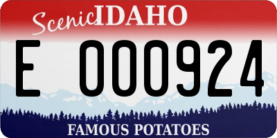 ID license plate E000924