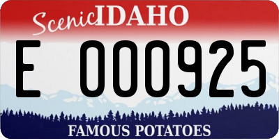 ID license plate E000925