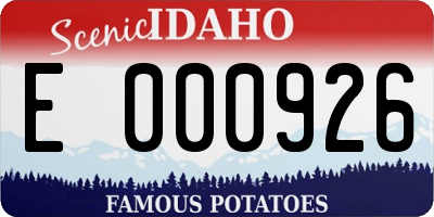 ID license plate E000926