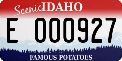 ID license plate E000927