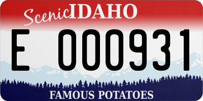 ID license plate E000931