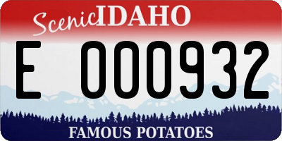 ID license plate E000932