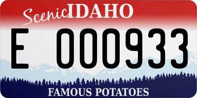 ID license plate E000933