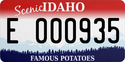 ID license plate E000935