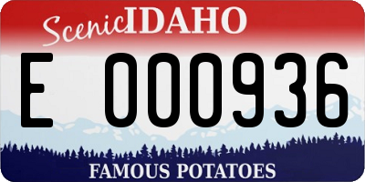 ID license plate E000936