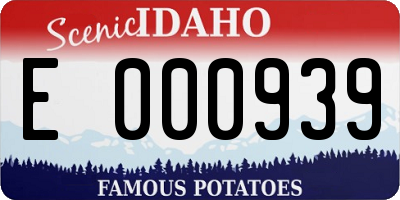 ID license plate E000939