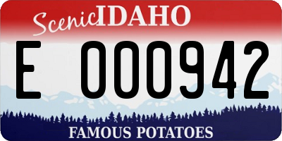 ID license plate E000942