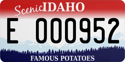 ID license plate E000952