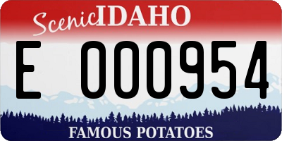 ID license plate E000954