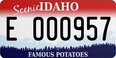 ID license plate E000957