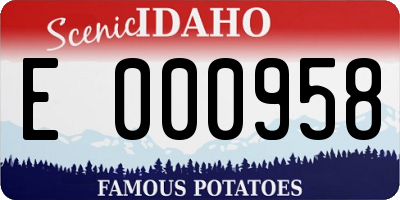 ID license plate E000958